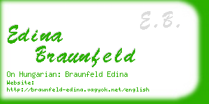 edina braunfeld business card